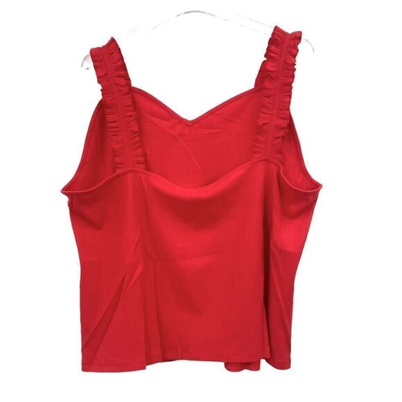 NWT Sugarlips Women’s Red Ruffle Strap Knit Tank Size 3X - Picture 4 of 7